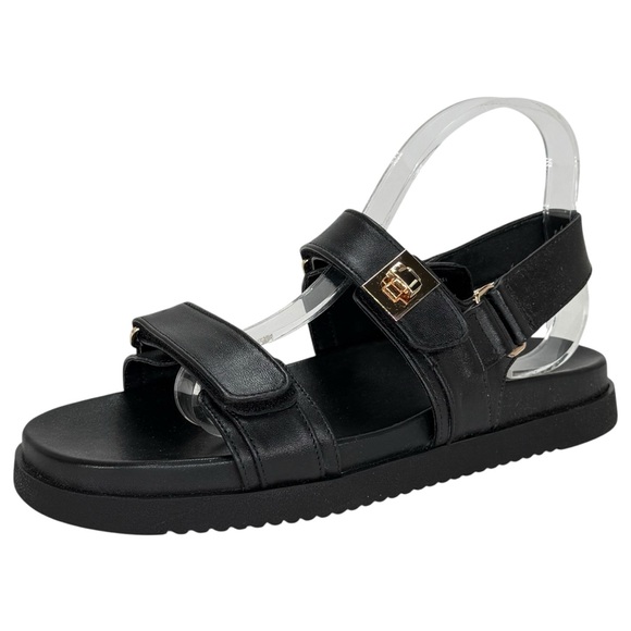 Steve Madden Mona Black Leather Slingback Womens Sandals Size 10M - Picture 2 of 14